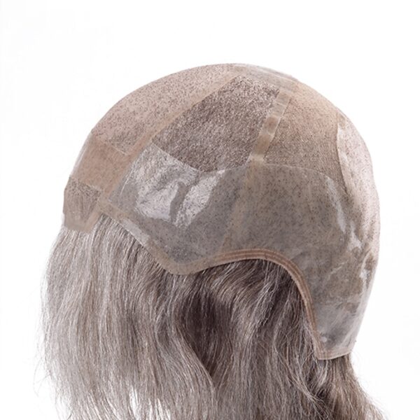 NL638 Parrucca Uomo di Capelli Grigi Personalizzata in Antiscivolo Silicone all'Ingrosso