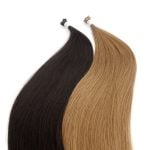 FLAT-TIP Keratin Bond Hair Extensions 7-Star Full Cuticle Remy Hair in a parallel position